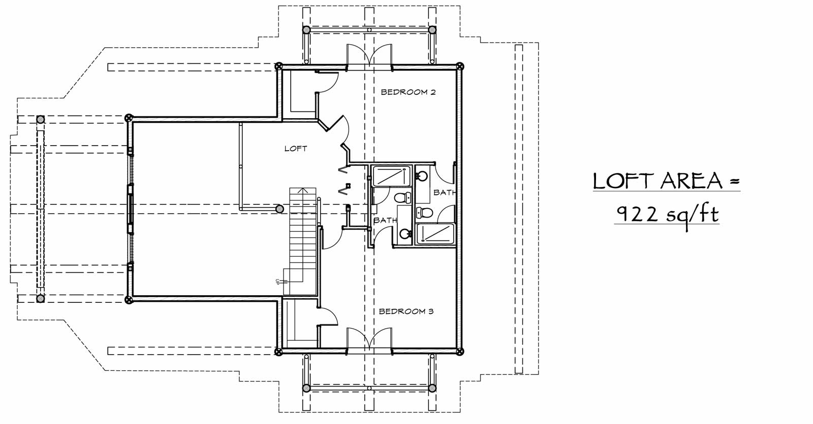 custom designed luxury log home bohannon plan view