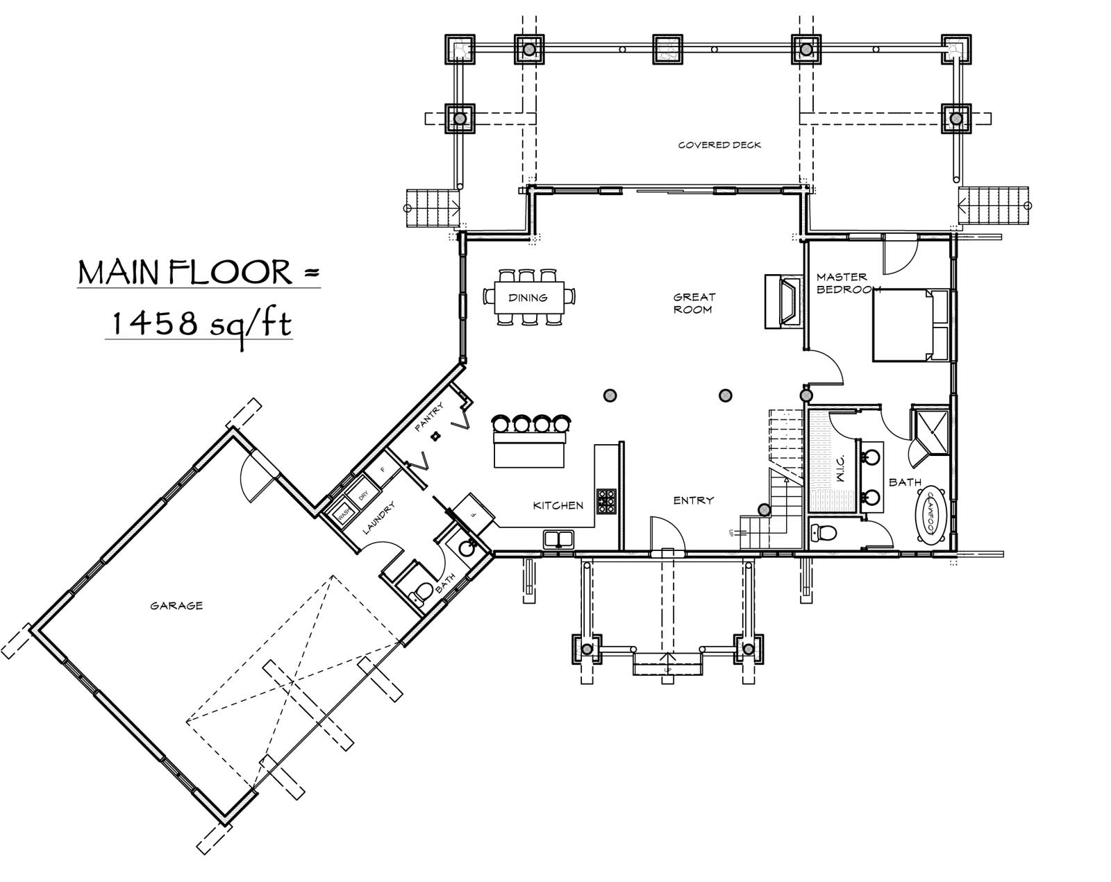custom designed log home philmont plan view
